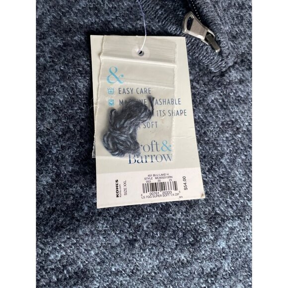 Croft & Barrow Mens Extra Soft 1/4 Zip Sweater XXL Charcoal Gray Knit - Picture 4 of 7